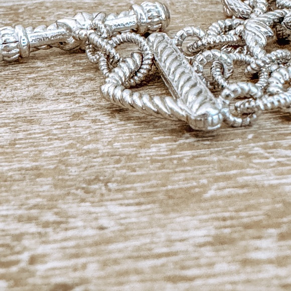 Judith Ripka 925 Sterling Silver Three Strand Chain Link Bracelet 7.25” - Picture 6 of 7